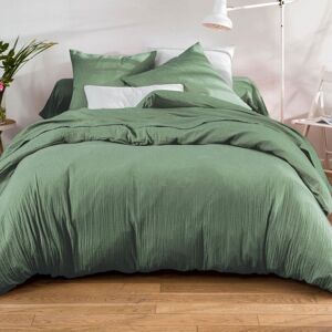 Becquet Housse de couette 140x200 vert céladon en coton