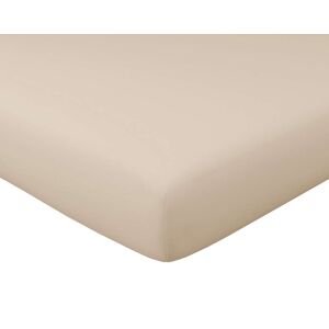 Becquet Drap-housse 160x200 en satin de coton beige - Publicité