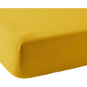 Anne de Solene Drap housse lin miel 90x190 cm Jaune 190x0x90cm