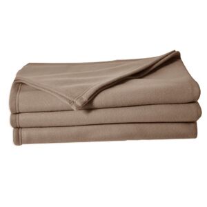 Linandelle Couverture plaid polaire 320gr en polyester taupe 240x260 cm - Publicité