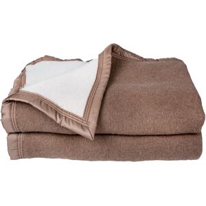 Toison d'Or Couverture laine woolmark double face beige chamois 240x260 cm Beige 0x260cm