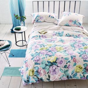 Designers Guild Housse de couette imprimee en satin de coton violet 140x200