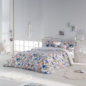 Ethere Housse de couette imprimé floral en percale Coton Bleu 220x220 cm Multicolore 220x1x220cm