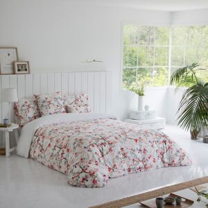 Ethere Housse de couette imprimé floral en percale Coton Rouge 220x220 cm Rouge 220x1x220cm