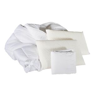 Olympe Pack Alèse + Couette + Oreiller 180x200 Blanc 200x13x180cm