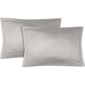 Febronie Taie d'oreiller (x2) satin de coton 50x70 gris moyen Gris 70x1x50cm