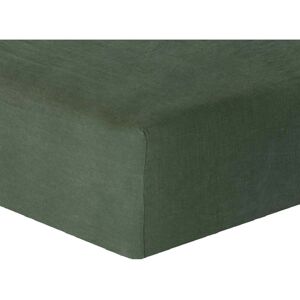 Febronie Drap housse lin lave 180x200x40 vert sauge