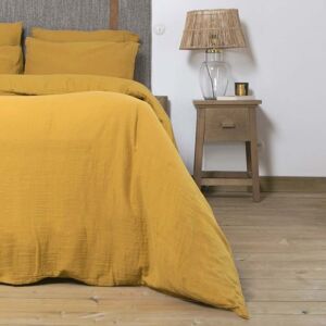 Febronie Housse de couette gaze de coton 240x220 jaune safran - Publicité