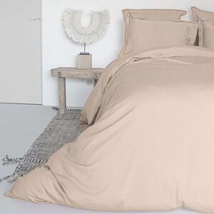 Febronie Housse de couette satin de coton 260x240 rose poudré - Publicité