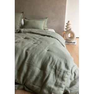 Gabrielle Paris Housse de couette fermeture boutons en lin lavé vert d'eau 240x220 Vert 220x1x240cm