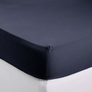 Madura Drap Housse en Coton Encre bleue 160x200 cm