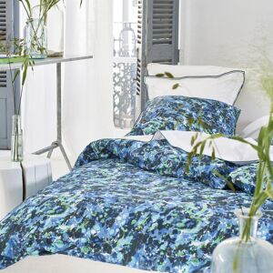 Housse de couette en percale de coton bleu 240x220