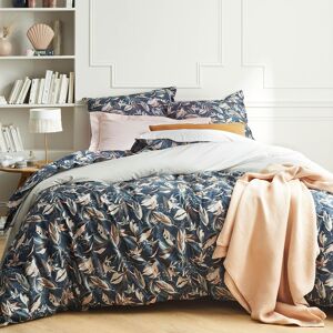 Essix Housse de couette en percale de coton bleu 140x200 Bleu 140x140x200cm