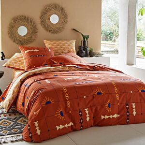 Becquet Housse de couette 260x240 orange terracotta en coton Orange 240x1x260cm