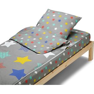 Bleu Calin Parure de lit enfant sans couette motif etoiles stars 90x190cm