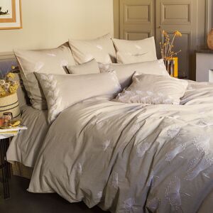 Garnier Thiebaut Housse de couette lave percale de coton 80 fils/cm² beige 260x240 Gris 240x1x260cm