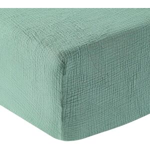 Anne de Solène Drap housse gaze de coton celadon 140x190 cm Vert 190x0x140cm