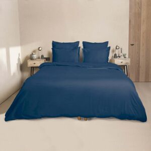 Febronie Housse de couette satin de coton 240x220 bleu indigo