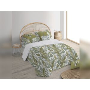 Purline Housse de couette 100% coton 1 pièce motifs végétaux verts 240 x 240