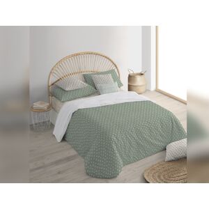 Purline Housse de couette 100% coton 1 piece vert a pois blancs 200 x 240