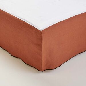 Madura Cache sommier en Coton Terracotta et bourdon noir 140x200 cm