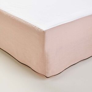 Madura Cache sommier en Coton Rose poudre et bourdon noir 140x200 cm