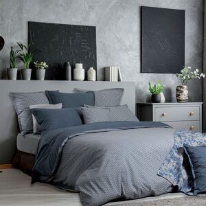 Garnier Thiebaut Housse de couette percale de coton 80 fils/cm² gris 240x220 Bleu 220x1x240cm