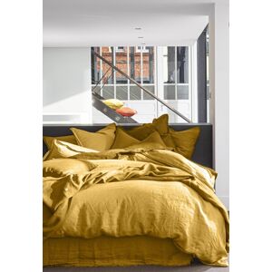 Baton Rouge Housse de couette lin lave jaune 155x220 cm