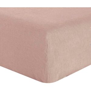 Baton Rouge Drap Housse lin lave rose 140x190 cm Rose 140x1x190cm