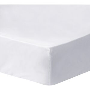 Blanc Cerise Drap housse percale coton, bonnet 37 cm 200x200cm - Bonnet 37cm Blanc