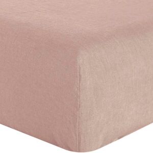 Housse De Reve Drap housse lin lave rose 140x190 cm