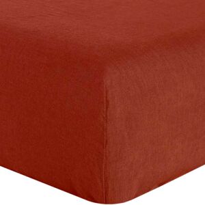 Housse De Reve Drap housse lin lave rouge 160x200 cm