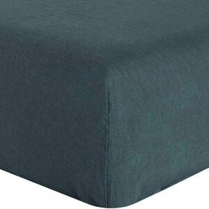 Housse De Reve Drap housse lin lave bleu 200x200 cm