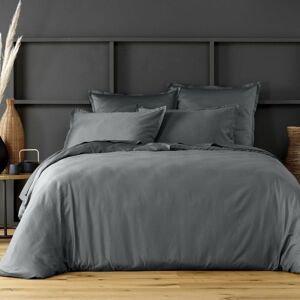 Housse De Reve Housse de couette satin de coton gris fonce 240x260 cm