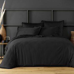 Housse De Reve Housse de couette satin de coton noir 220x240 cm