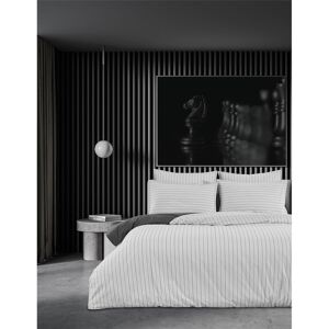 Sensei Maison Parure en percale de coton + 2 taies rectangles Anthracite 260x240 cm - Publicité