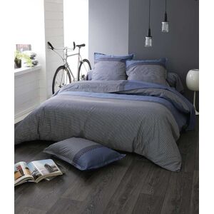 Home Maison Housse de couette en satin de coton coton bleu fonce x