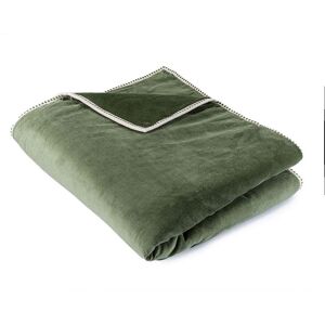 Febronie Edredon velours de coton 85x200 vert kaki