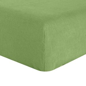 Housse De Reve Drap housse 2 personnes en lin francais - lin lave vert 180x200 cm