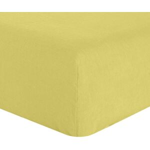 Housse De Reve Drap housse 2 personnes en lin francais - lin lave vert 160x200 cm