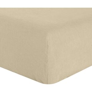 Housse De Reve Drap housse 2 personnes en lin francais - lin lave beige 140x190 cm