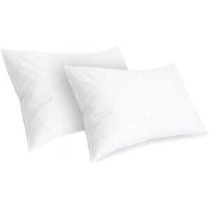 Bellecour Lot de 2 oreillers 45x70 Duvet & Plumes Mi-ferme Blanc 70x18x45cm