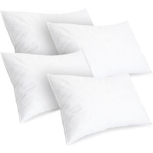 Bellecour Lot de 4 oreillers 40x60 Duvet & Plumes Mi-ferme Blanc 60x18x40cm