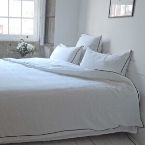 Decoclico Housse de couette lin coton blanc - 240 x 220 cm