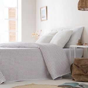 Ethere Couvre lit en coton mauve 250x270 - Publicité