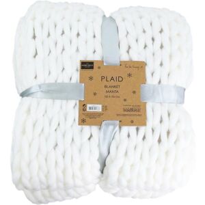 The Home Deco Factory Plaid grosses mailles chunky 120 x 150 cm blanc