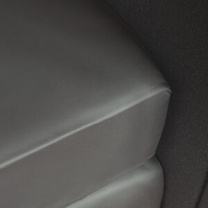 Anne de Solene Drap housse satin gris fonce 160x200 cm Gris 200x0x160cm