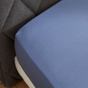 Anne de Solène Drap housse satin bleu foncé 140x190 cm