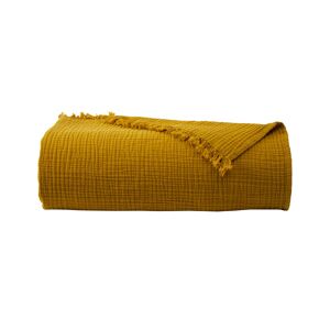 Olivier Desforges Couvre lit en coton jaune 260 x 240 cm