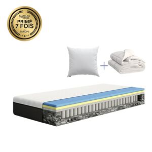 Emma Matelas Pack 90x190 - Matelas Hybride + Couette + Oreiller Nuage